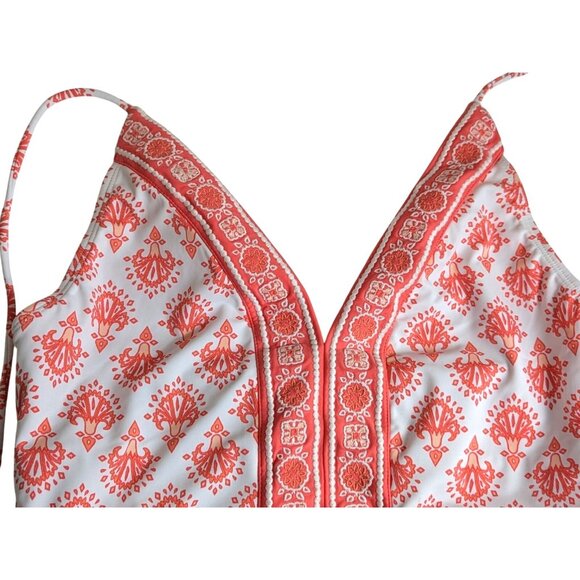 Talbots Cabana Life Embroidered Halter One Piece size L Tropical Beach UPF 50+ - Picture 7 of 14